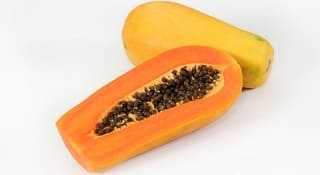 Halves of papaya