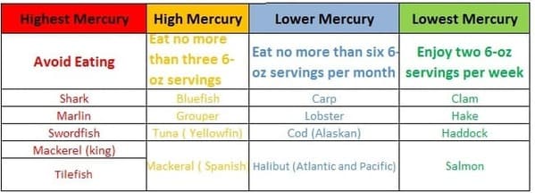 Prevent mercury-heavy fish