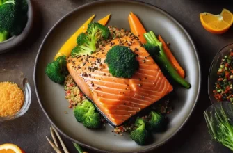 Salmon With Quinoa and Steamed Vegetables